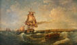 The Hartford Passing the Hygeia Hotel & Fortress Monroe, VA painting by John Wilson at Norfolk History Museum. Norfolk, VA.