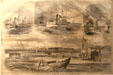 Graphic of Burnside Expedition at Hatteres Inlet by Angelo Wiser in Harper's Weekly at Hampton Roads Naval Museum. Norfolk, VA.