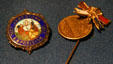 Jamestown Exposition souvenir badge & stick pin at Hampton Roads Naval Museum. Norfolk, VA.