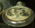Glass campaign flask for Wm. J Bryan & Adlai E. Stevenson at Chrysler Museum of Art. Norfolk, VA.