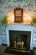 Fireplace in Monroes' bedchamber at Ash Lawn-Highland. Charlotttesville, VA.