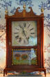 Mantle clock in Monroes' bedchamber at Ash Lawn-Highland. Charlotttesville, VA.