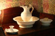 Pitcher & basin in children's room at Ash Lawn-Highland. Charlotttesville, VA.