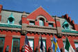 Upper facade of Peoples National Bank building. Leesburg, VA.