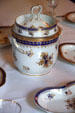 Ice cream cooler serving dish which belonged to George & Martha Washington on dining room table at Oatlands. Leesburg, VA.