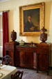 Dining room sideboard with silverware holders at Oatlands. Leesburg, VA.