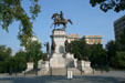 Equestrian statue of George Washington Monument by Thomas Crawford at Virginia State Capitol grounds. Richmond, VA.