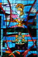 U.S. Army seal on stained glass window by Llorens Glass Studio at U.S. Army Women's Museum. Petersburg, VA