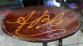 Redware plate with ABC at Bennington Museum. Bennington, VT.