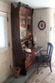 Sitting room desk & bookcase in Coolidge Homestead at President Calvin Coolidge State Historic Park. Plymouth Notch, VT.