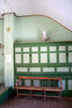 Cabinets & bench in Coolidge Hall at President Calvin Coolidge State Historic Park. Plymouth Notch, VT.
