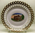 Coolidge home Northampton, MA souvenir plate at President Calvin Coolidge State Historic Park. Plymouth Notch, VT.