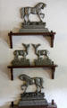 Pewter or Britannia horse & deer bookends at Shelburne Museum. Shelburne, VT.