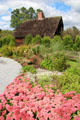 Prentis House over Bostwick Memorial Garden at Shelburne Museum. Shelburne, VT.