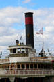Ticonderoga bridge & smoke stack at Shelburne Museum. Shelburne, VT.