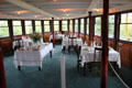 Dining room aboard Ticonderoga at Shelburne Museum. Shelburne, VT.