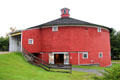 Two of three entry levels of Round Barn at Shelburne Museum. Shelburne, VT
