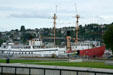 Docked historic ships at Northwest Seaport Maritime Heritage Center of Lake Union Park. Seattle, WA.