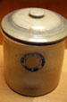 Stoneware crock by Inland Empire Pottery Company of Spokane at Washington State History Museum. Tacoma, WA.