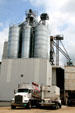 Grain elevators in downtown Columbus. Columbus, WI