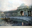 Print of Peristyle at World's Columbian Exposition by Poole Bros. at Columbus Museum. Columbus, WI.