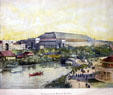 Print of Manufacturer's Building at World's Columbian Exposition by Poole Bros. at Columbus Museum. Columbus, WI.