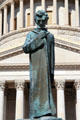 Lincoln Walks at Midnight statue in front of West Virginia State Capitol. Charleston, WV.
