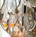 Artichoke crystal sugar bowl at Fostoria Glass Museum. Moundsville, WV.