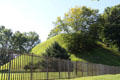 Grave Creek Mound built by Adena people was originally 69 feet high & 295 feet in diameter. Moundsville, WV.