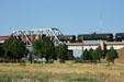 Freight train on bridge in Cheyenne. Cheyenne, WY.