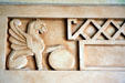 Winged lion relief of former Union Pacific Cheyenne depot. Cheyenne, WY.