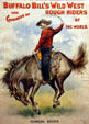 Poster of Plunging Bucker adapted from work of Frederic Remington for Buffalo Bill's Wild West, Congress of Rough Riders of the World at Buffalo Bill Center of the West. Cody, WY.