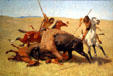 Buffalo Hunt painting by Frederic Remington at Buffalo Bill Center of the West. Cody, WY