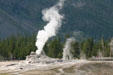 Castle geyser near Old Faithful at Yellowstone National Park. WY