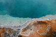Edge of colored pool of West Thumb Geyser Basin on Yellowstone Lake in Yellowstone National Park. WY