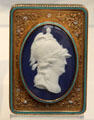 Wedgwood jasper plaque on gold snuff box at Lady Lever Art Gallery. Liverpool, England