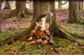 Rosalind in the Forest painting by John Everett Millais at Walker Art Gallery. Liverpool, England.