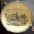 Tin-glazed earthenware punchbowl inscribed 'Success to Sir Peter Leicester & Sir Frank Standish in a Bumper' to promote their election by giving bumpers from Liverpool at Walker Art Gallery. Liverpool, England.