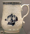 Porcelain mug by Philip Christian's factory, Liverpool at Walker Art Gallery. Liverpool, England.