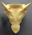 Creamware stirrup cup in shape of fox's head for use by huntsmen in the saddle at Walker Art Gallery. Liverpool, England.