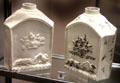 Creamware tea canisters from Staffordshire at Walker Art Gallery. Liverpool, England.