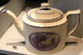 Stoneware teapot by Herculaneum Pottery, Toxteth, Liverpool at Walker Art Gallery. Liverpool, England.