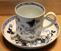 Porcelain coffee cup & saucer by Philip Christian's factory, Liverpool at Walker Art Gallery. Liverpool, England.