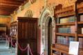 Library, once part of the 15thC Great Hall, with theme of language & literature, created by William Burges who designed both the room itself & its furnishings at Cardiff Castle. Cardiff, Wales.