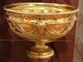 Silver gilt punch bowl , part of dinner service designed for Sir Watkin Williams-Wynn by Adam, from Thomas Heming London at National Museum of Wales. Cardiff, Wales.