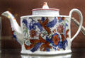 Porcelain teapot from New Hall of Staffordshire at National Museum of Wales. Cardiff, Wales.