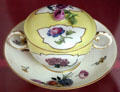 Porcelain bowl, cover & stand with floral design by Meissen Porcelain Manuf. of Germany at National Museum of Wales. Cardiff, Wales.