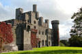 Penrhyn Castle on a hill overlooking the surrounding countryside. Bangor, Wales