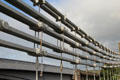 Bolted links supporting Telford suspension bridge. Conwy, Wales