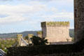 Telford suspension bridge & Stephenson's railway bridge viewed from Conwy Castle. Conwy, Wales.
